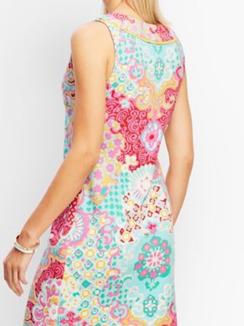 Talbots MEDALLION INTERLOCK SHIFT DRESS - Picture 3 of 6
